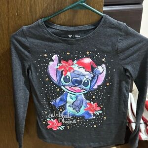 Disney Kids Charcoal Long Sleeve with Festive Stitch
